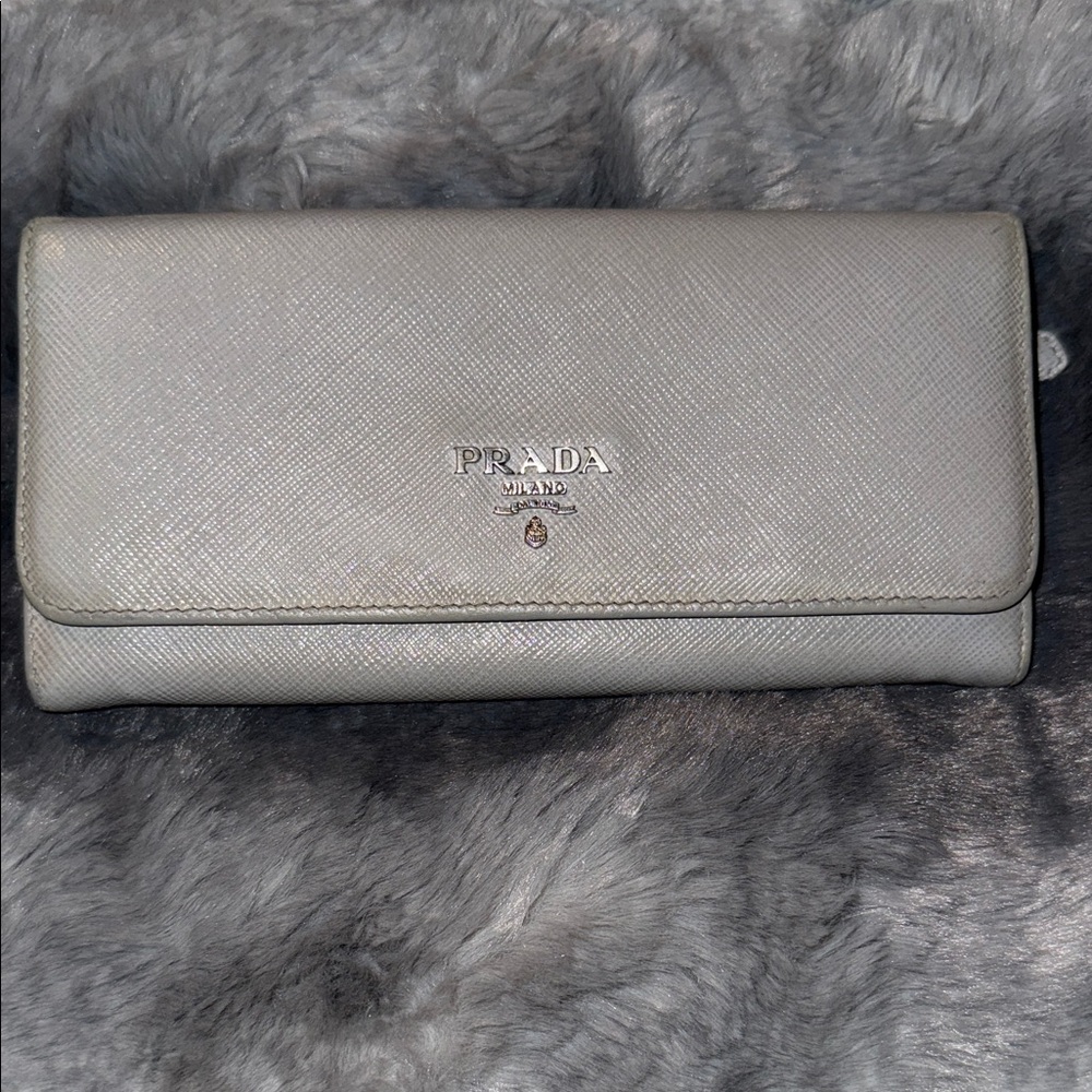Prada Silver Leather Women's Wallet